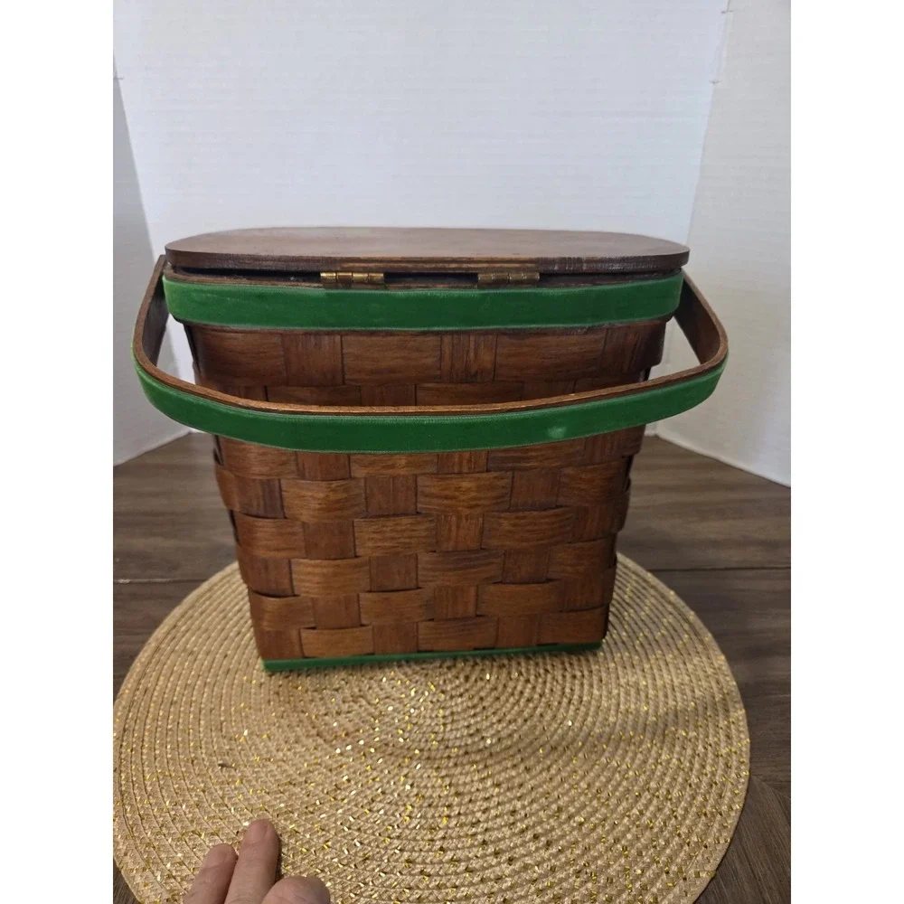 wooden Basketville picnic basket or box purse Vintage